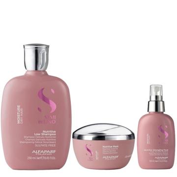 Alfaparf Semi di lino Moisture Nutritive low shampoo 250 ml + mask 200 ml + detangling fluid 125 ml