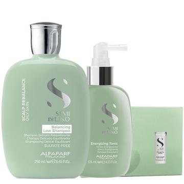 Alfaparf Semi di Lino Scalp Rebalance Balancing Low Shampoo 250 ml + Energizing Tonic 125 ml + Lotion 12x10 ml