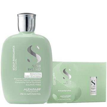 Alfaparf Semi di Lino Scalp Rebalance Balancing Low Shampoo 250 ml + Energizing Lotion 12x10 ml