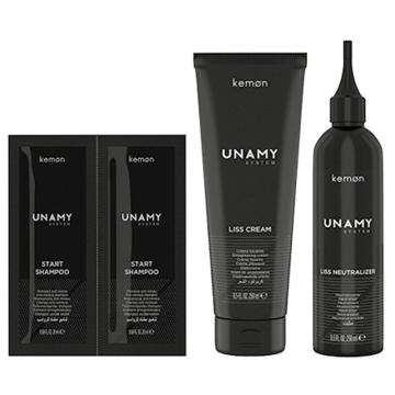 Kemon Unamy Liss Kit: Start Shampoo2x20 ml + Liss Cream 250 ml + Liss Neutralizer 250m