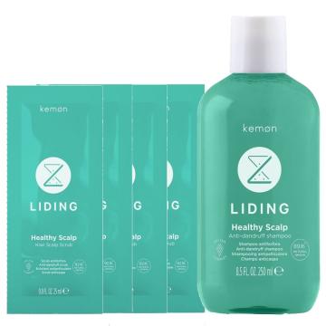 Kit Kemon Liding Healthy Scalp Anti-dandruff Shampoo 250 ml + 4 Kiwi Scalp Scrub 25 ml
