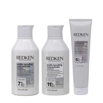 Redken Acid Bonding Concentrate Shampoo 300 ml + Balsamo 300 ml + Siero 150 ml