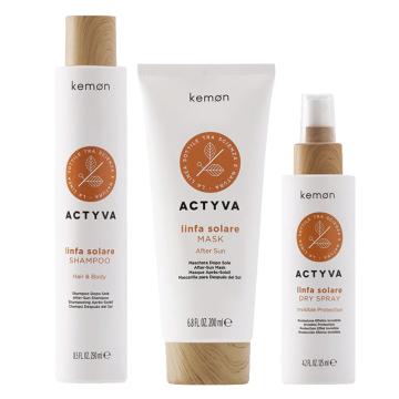 Kemon Actyva Linfa Solare Hair&Body Shampoo 250 ml + After Sun Mask 200 ml + Dry Spray 125 ml