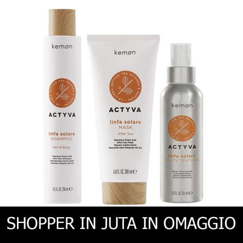 Kemon Actyva Linfa Solare Hair&Body Shampoo 250 ml + After Sun Mask 200 ml + Salty Texture 125 ml