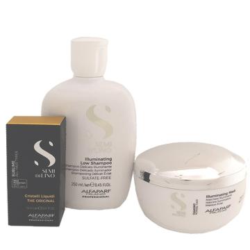 Kit Alfaparf Semi di lino Diamond Illuminating shampoo 250 ml + mask 200 ml + Cristalli Liquidi 15 ml