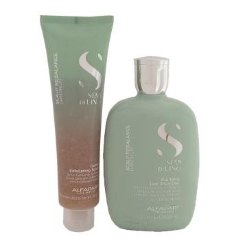 Alfaparf Semi di Lino Scalp Rebalance Purifying Low Shampoo 250 ml + Gentle Exfoliating Scrub 150 ml