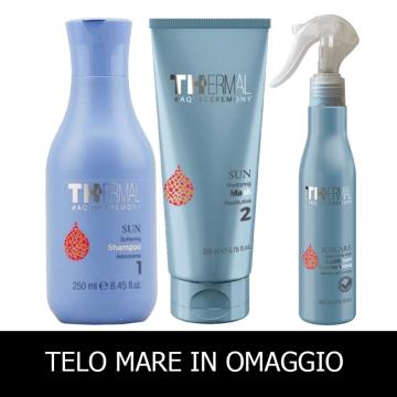 Emsibeth Thermal Sun 1 Shampoo Addolcente 250 ml+ 2 Maschera Restitutiva 200 ml+Equilibrium Summer Vibes 200 ml + OMAGGIO