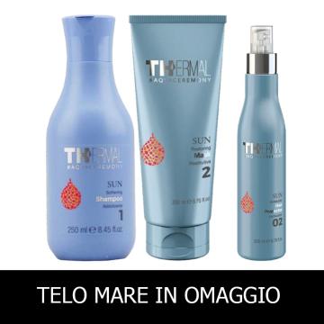 Emsibeth Thermal Sun 1 Shampoo Addolcente 250 ml+ 2 Maschera Restitutiva 200 ml+02 Spray Protettivo Multiazione 200 ml + OMAGGIO