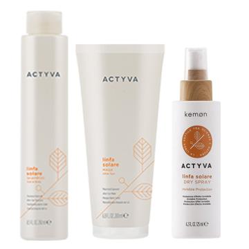 Kemon Actyva Linfa Solare Hair&Body Shampoo 250 ml + After Sun Mask 200 ml + Salty Texture 125 ml
