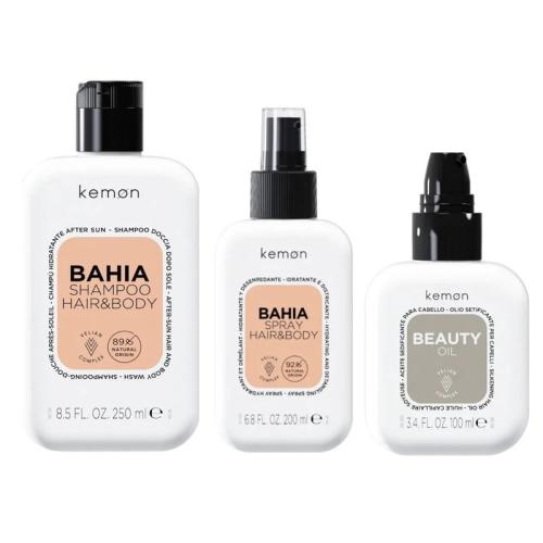 Kemon HairCare Bahia Shampoo Hair & Body 250 ml + Spray 200 ml + Beauty Oil 100 ml + + SPAZZOLA IN OMAGGIO