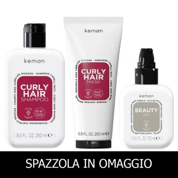 Kemon Hair Care Curly Hair Shampoo 250 ml + Mask 200 ml + Beauty Oil 100 ml + SPAZZOLA IN OMAGGIO