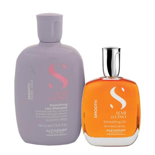 Alfaparf Semi di Lino Smoothing Shampoo Lisciante 250ml + Oil 100 ml