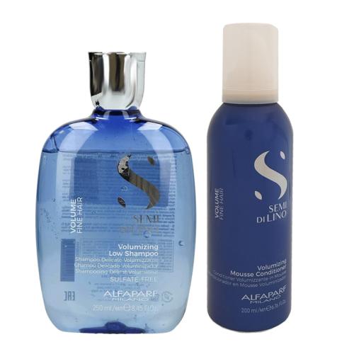 Alfaparf Semi di Lino Volumizing Low Shampoo 250 ml + Mousse Conditioner 200 ml