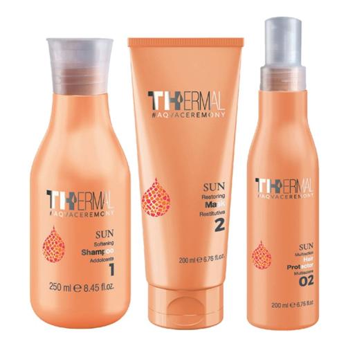 New Emsibeth Thermal Sun 1 Shampoo Addolcente 250 ml+ 2 Maschera Restitutiva 200 ml+02 Spray Protettivo Multiazione 200 ml + OMAGGIO