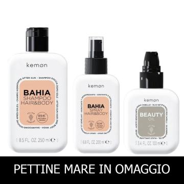Kemon HairCare Bahia Shampoo Hair & Body 250 ml + Spray 200 ml + Beauty Oil 100 ml + PETTINE MARE IN OMAGGIO