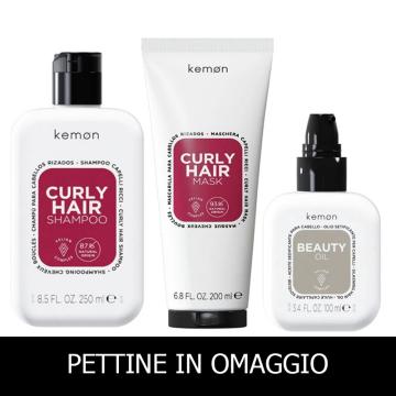 Kemon Hair Care Curly Hair Shampoo 250 ml + Mask 200 ml + Beauty Oil 100 ml + SPAZZOLA IN OMAGGIO