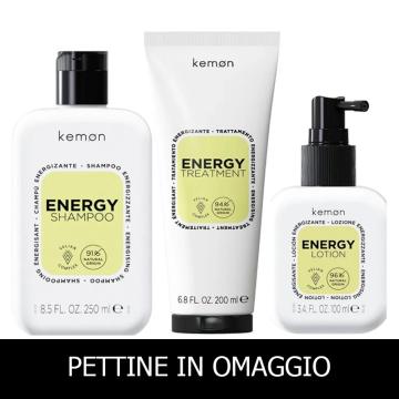 Kemon HairCare Energy Shampoo 250 ml + Treatment 200 ml + Lotion 100 ml + SPAZZOLA IN OMAGGIO