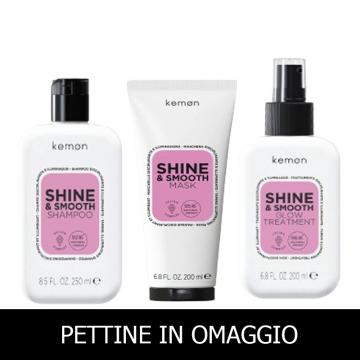 Kemon Hair Care Smooth & Shine Shampoo 250 ml + Mask 200 ml + Glow Treatment 200 ml + OMAGGIO